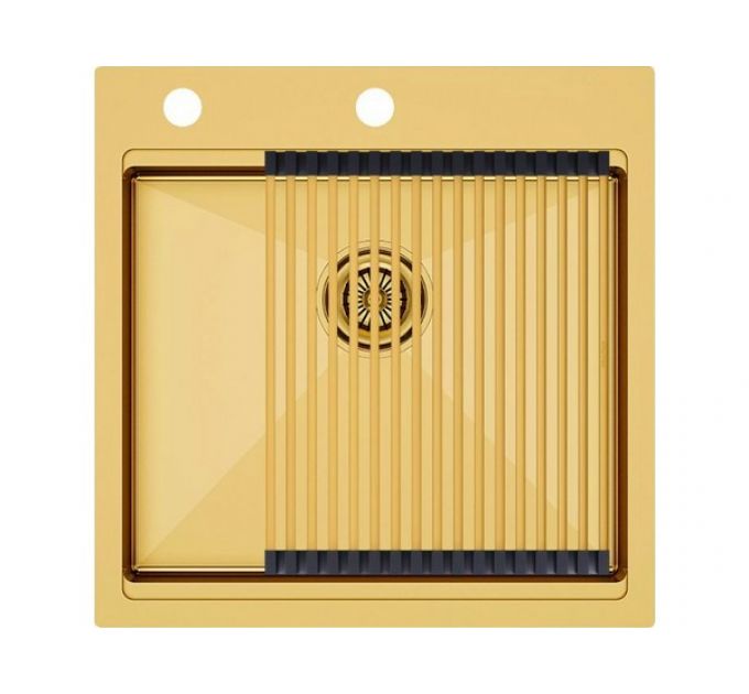 Мойка Paulmark Kroner-pro 51 PM705151-BG, брашированное золото