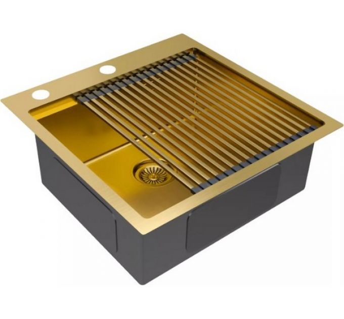 Мойка Paulmark Kroner-pro 51 PM705151-BG, брашированное золото