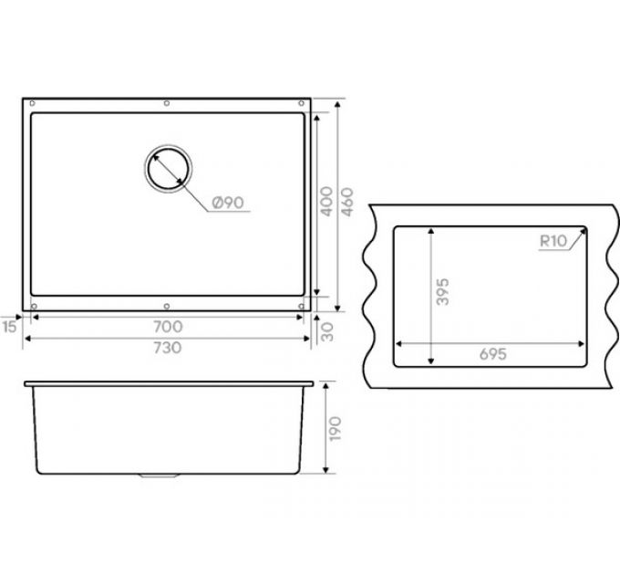 Мойка Kuchenstern UNDER 80 белый
