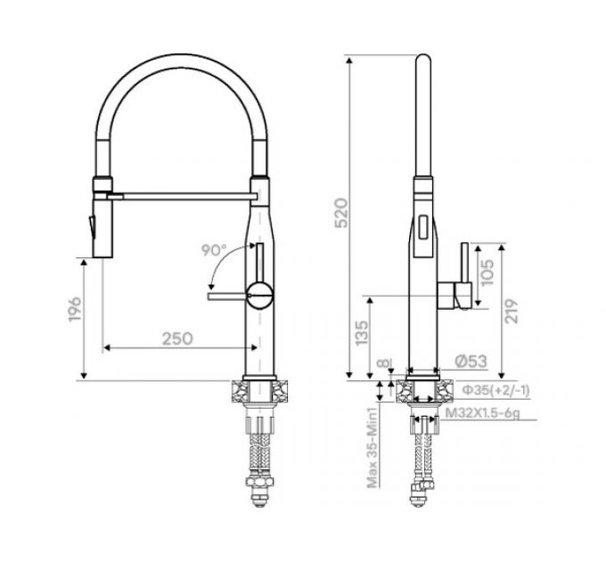 Смеситель Kuchenstern KERN-E черный