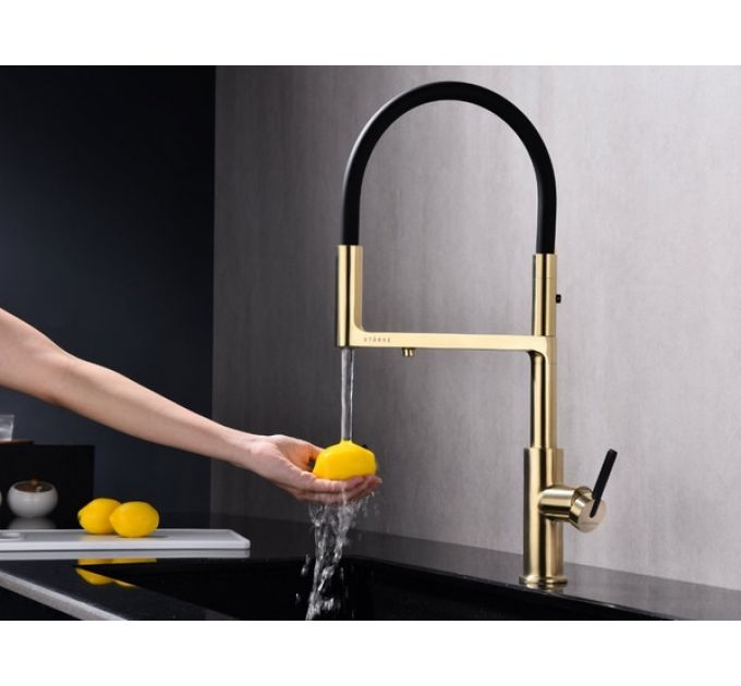 Смеситель Paulmark Tornado To213402-LG (SBG), светлое золото