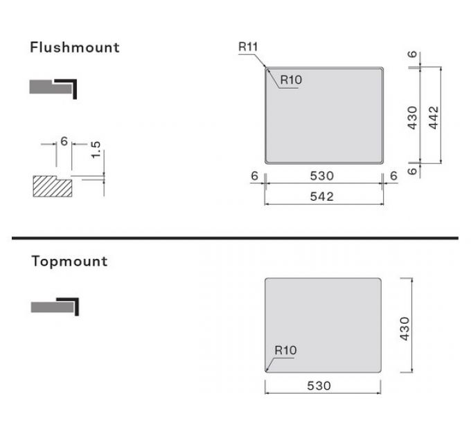 Мойка Falmec Como 50 (врезной монтаж)