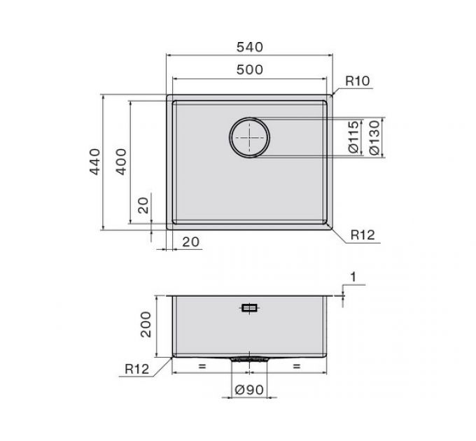 Мойка Falmec Como 50 (врезной монтаж)
