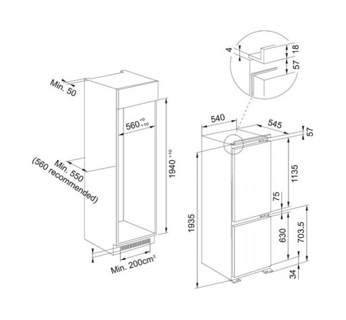 Холодильник Franke FCB 360 V NE D (118.0722.593) встраиваемый