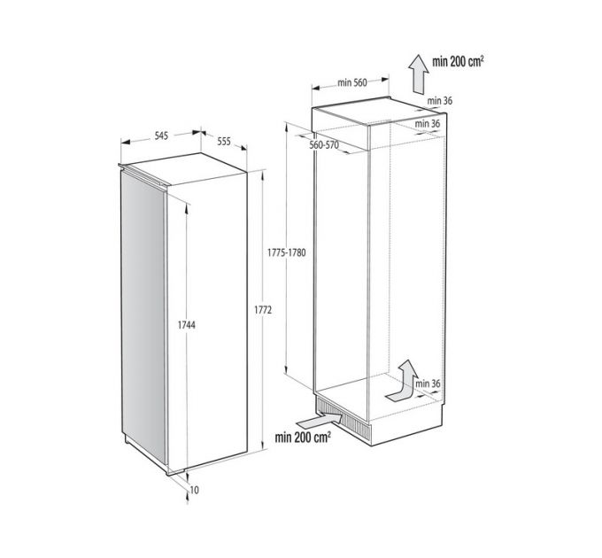 Холодильная камера ASKO R31831I встраиваемая