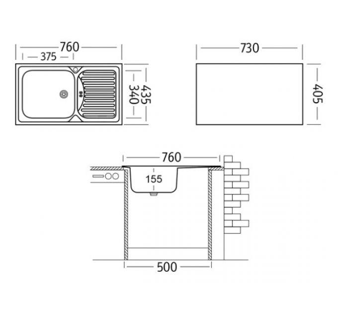 Мойка Ukinox Классика CLM760.435 -W6K 1R
