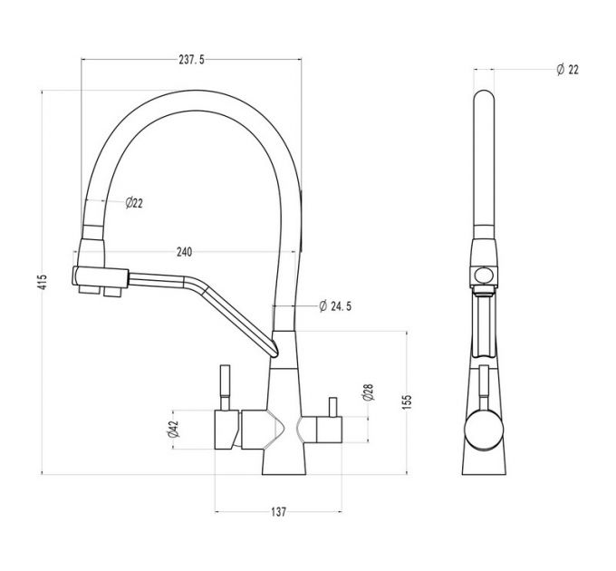 Смеситель Ukinox UM2196 SS BL