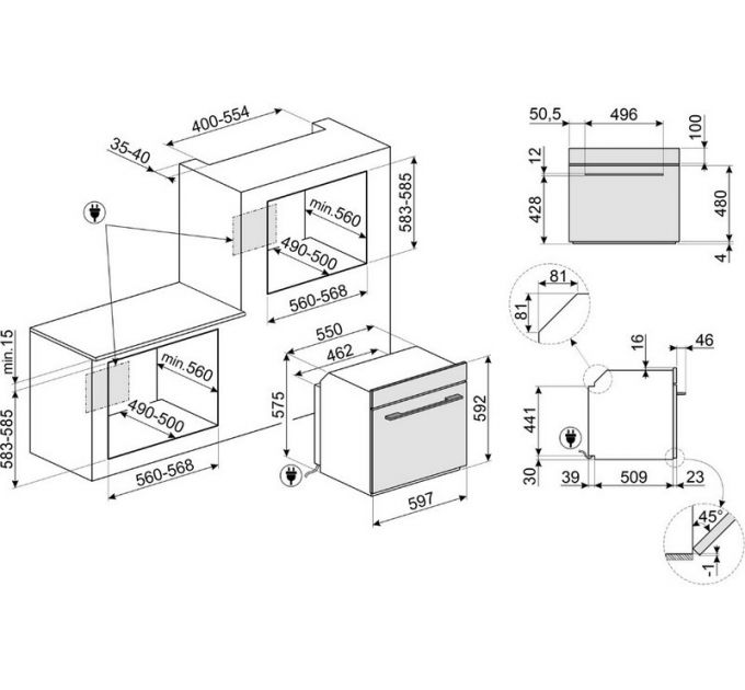 Духовой шкаф SMEG SO6101S2B3 с паром