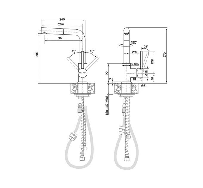 Смеситель Paulmark Kassel Ka214311-WH (431TW), белый матовый