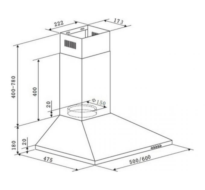 Вытяжка MAUNFELD Cork 50 нержавеющая сталь