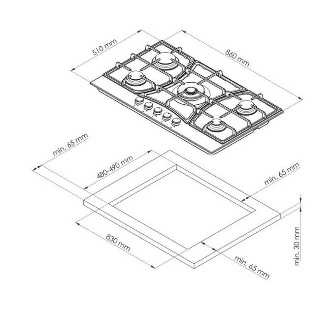 Варочная панель Kuppersberg FS 910 C Bronze газовая