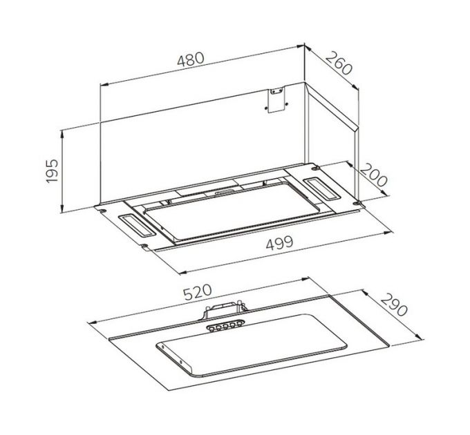 Вытяжка MEFERI INBOX52BK GLASS ULTRA