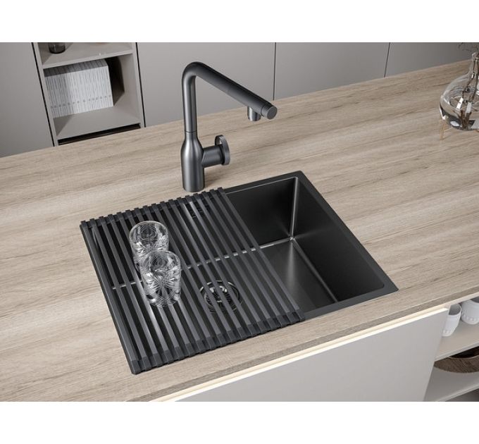 Мойка Paulmark Next 54 uni PM215444-GM, вороненая сталь
