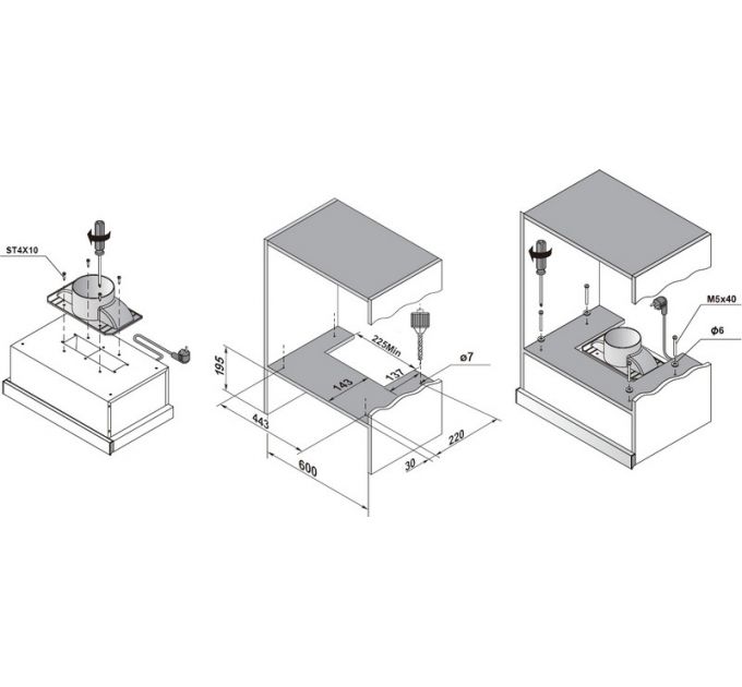 Вытяжка MEFERI SLIDEBOX60BK POWER