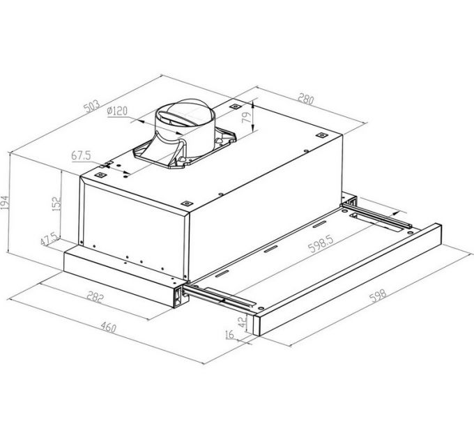 Вытяжка MEFERI SLIDEBOX60BK POWER