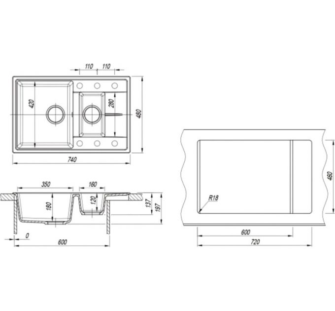 Мойка Dr.Gans Gelcoat Оливия 740К терракота