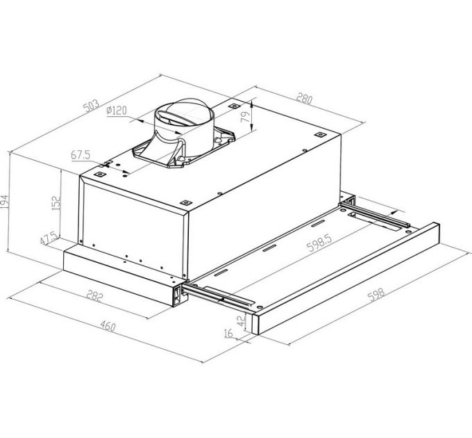 Вытяжка MEFERI SLIDEBOX60WH POWER