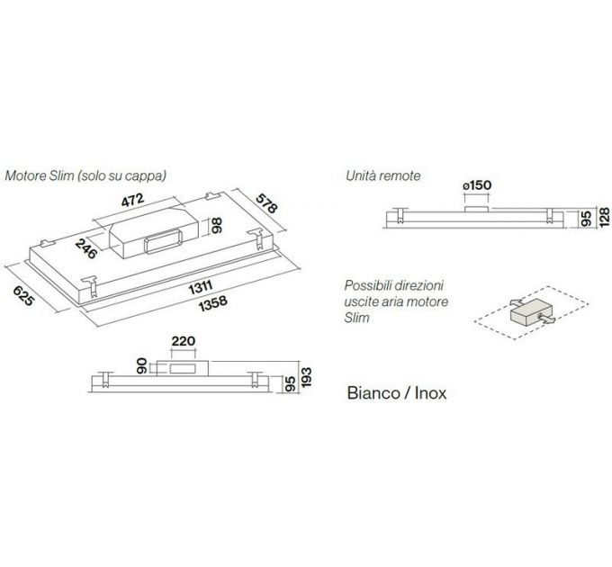 Вытяжка Falmec NUVOLA IS WHITE 140