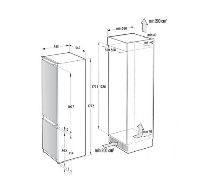 Холодильник Gorenje NRKI517142 встраиваемый