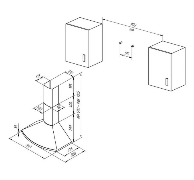 Вытяжка Kuppersberg BONA 90 B Bronze