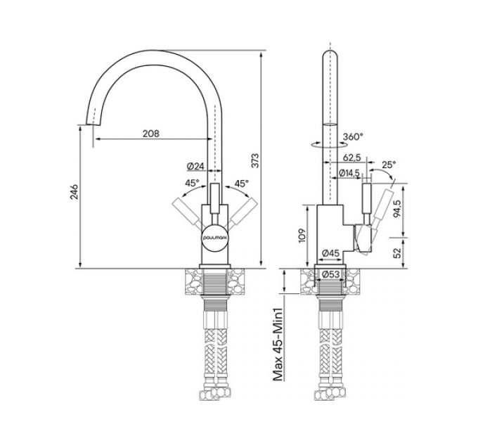 Смеситель Paulmark Holstein Ho212063-BE, бежевый