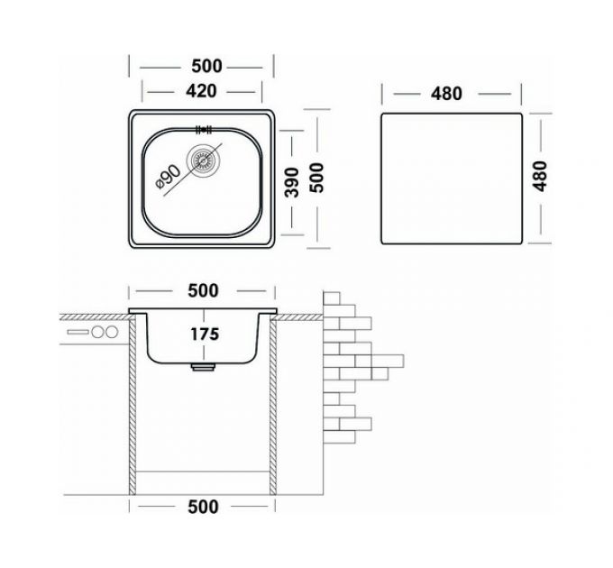 Мойка Ukinox Спектр SPM500.500 -GT6K -C