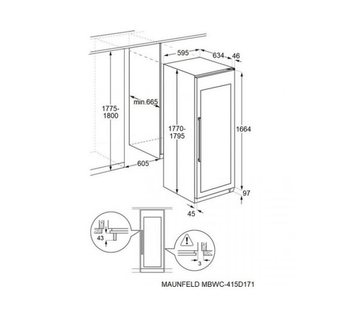 Винный шкаф MAUNFELD MBWC-415D171 встраиваемый