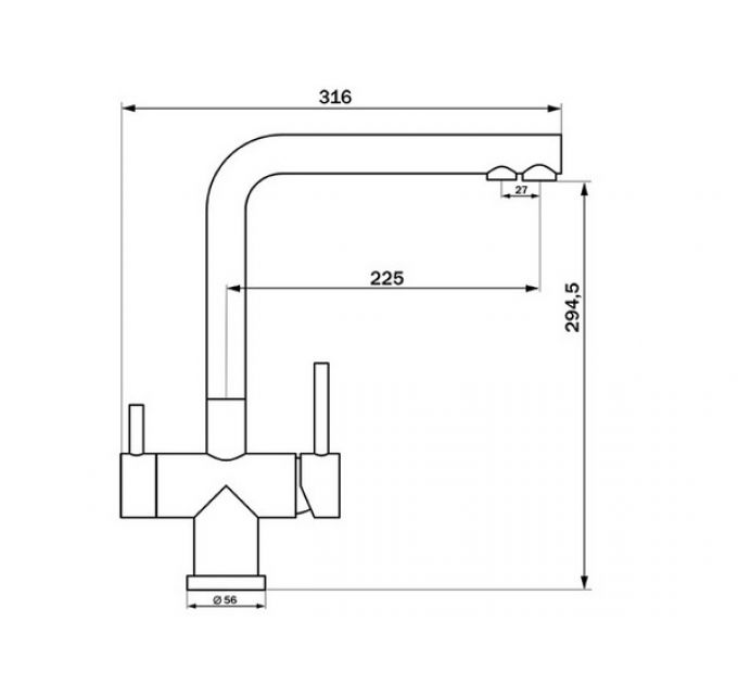 Смеситель Longran Sprint Logic LM2192 Onyx granite/Stainless Steel
