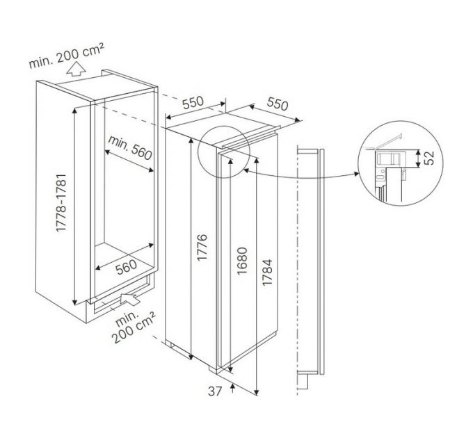 Холодильная камера Kuppersbusch FK 8550.0i встраиваемая