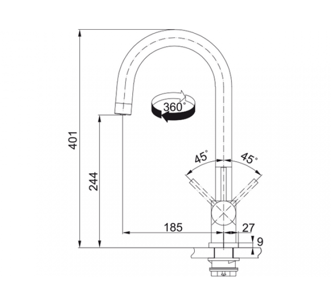 Смеситель Franke EOS Clear Water с фильтрацией, нерж. сталь (120.0179.979)