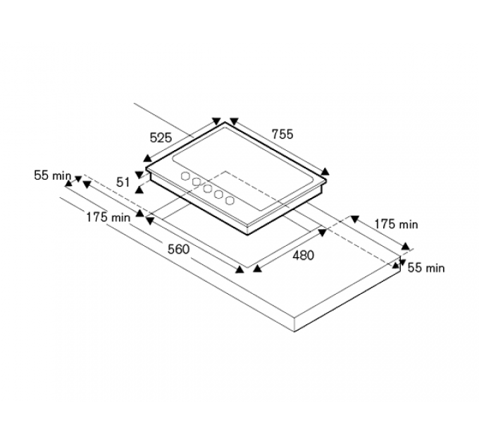 Варочная панель Bertazzoni P755CPROGNE газовая