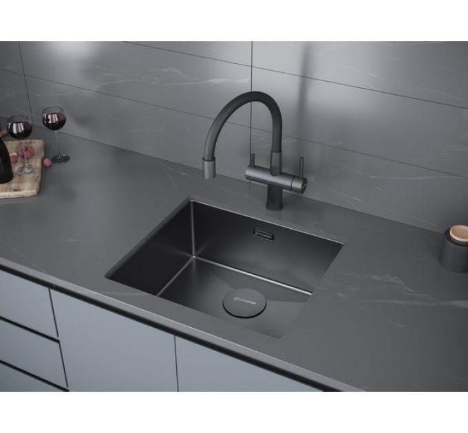 Мойка Kuchenstern KRAFT 50 вороненая сталь