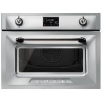 Духовой шкаф SMEG SO4902M1X компактный с СВЧ