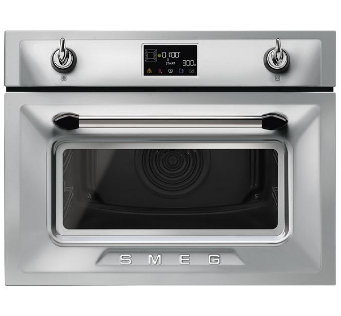Духовой шкаф SMEG SO4902M1X компактный с СВЧ