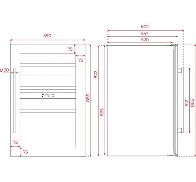 Винный шкаф TEKA RVI 20046 BLACK GLASS (113600011) встраиваемый