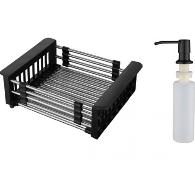 Мойка Handmade MR-5050BL, вороненая сталь (набор 3 в 1)