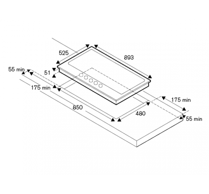 Варочная панель Bertazzoni P905LMODGNE газовая