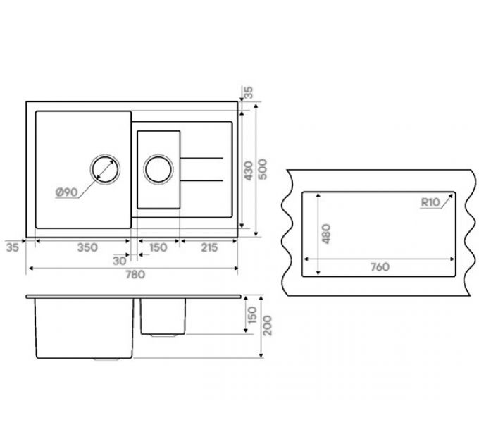 Мойка Kuchenstern PLAT 60-2 титан