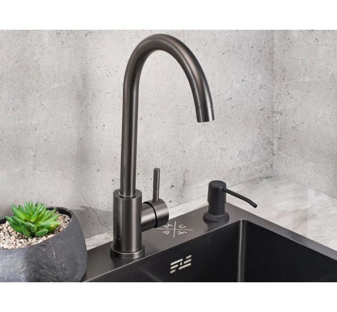 Смеситель Handmade SUS124PVD-017F, графит