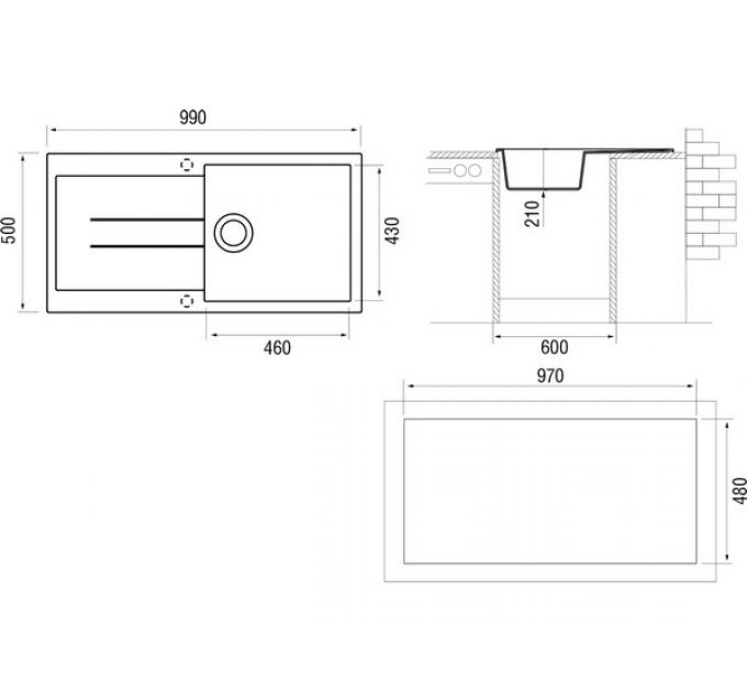 Мойка Longran Amanda AMG990.500 - 54 Truffle
