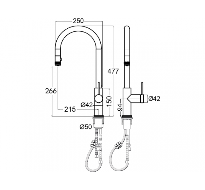 Смеситель Paulmark Galant Ga213077-GM, вороненая сталь