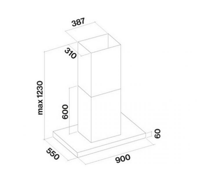 Вытяжка Falmec PLANE ISOLA BLACK NRS 90 (PLUS)