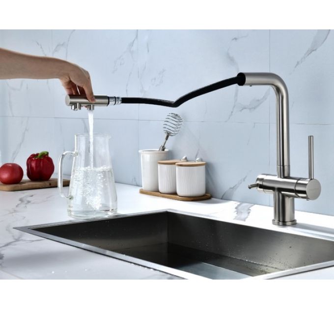 Смеситель Paulmark Serpentine Se213222-BS (NI), брашированная сталь (никель)