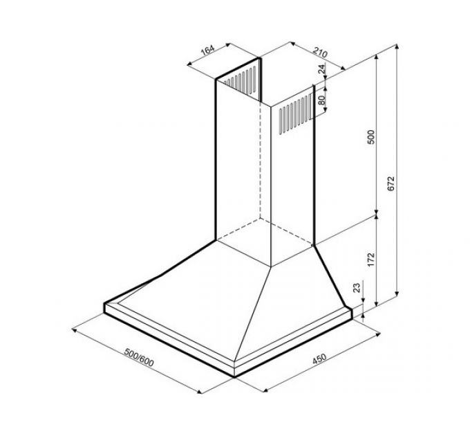 Вытяжка KRONA BELLA 500 inox PB