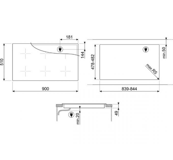 Варочная панель SMEG SI1M4954D индукционная
