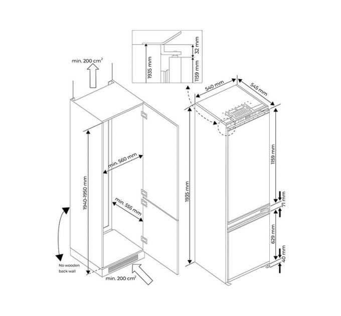 Холодильник TEKA RBF 77360 FI (113560017) встраиваемый
