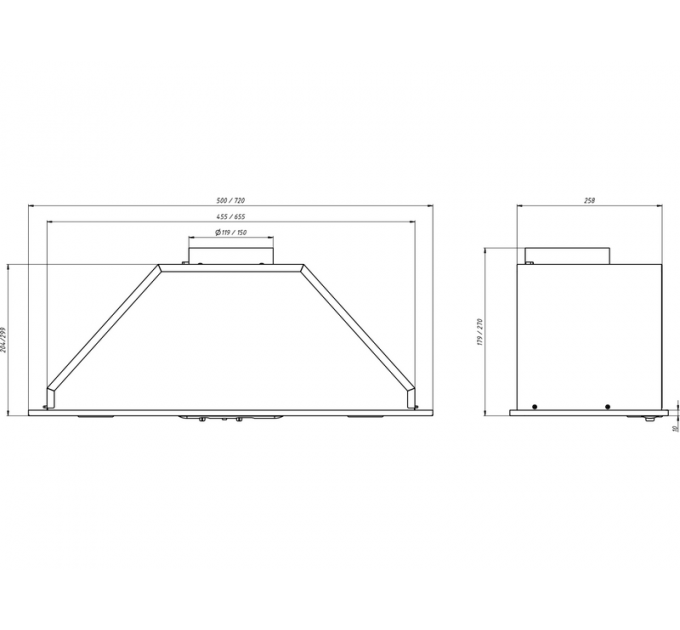 Вытяжка Elikor Врезной блок 72П-700-П3Д белый