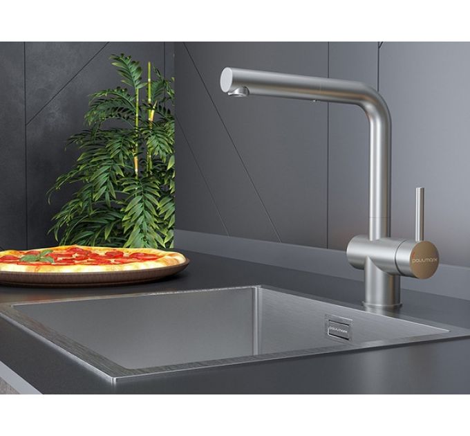 Смеситель Paulmark Dosse Do214418-BS (SS), брашированная сталь