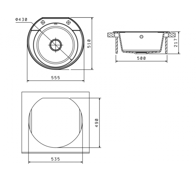 Мойка Florentina Эльба черный