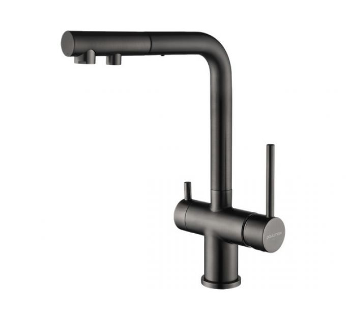 Смеситель Paulmark Serpentine Se213222-GM, воронёная сталь